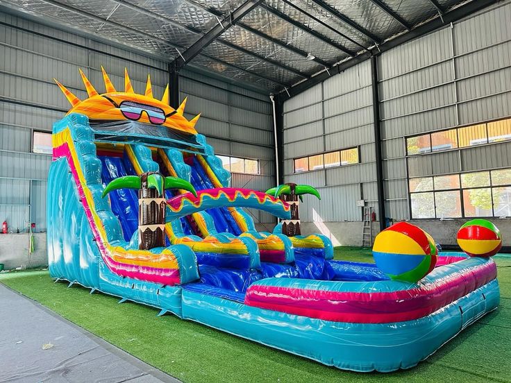 20 Foot Sunshades Tropical Slide with Pool