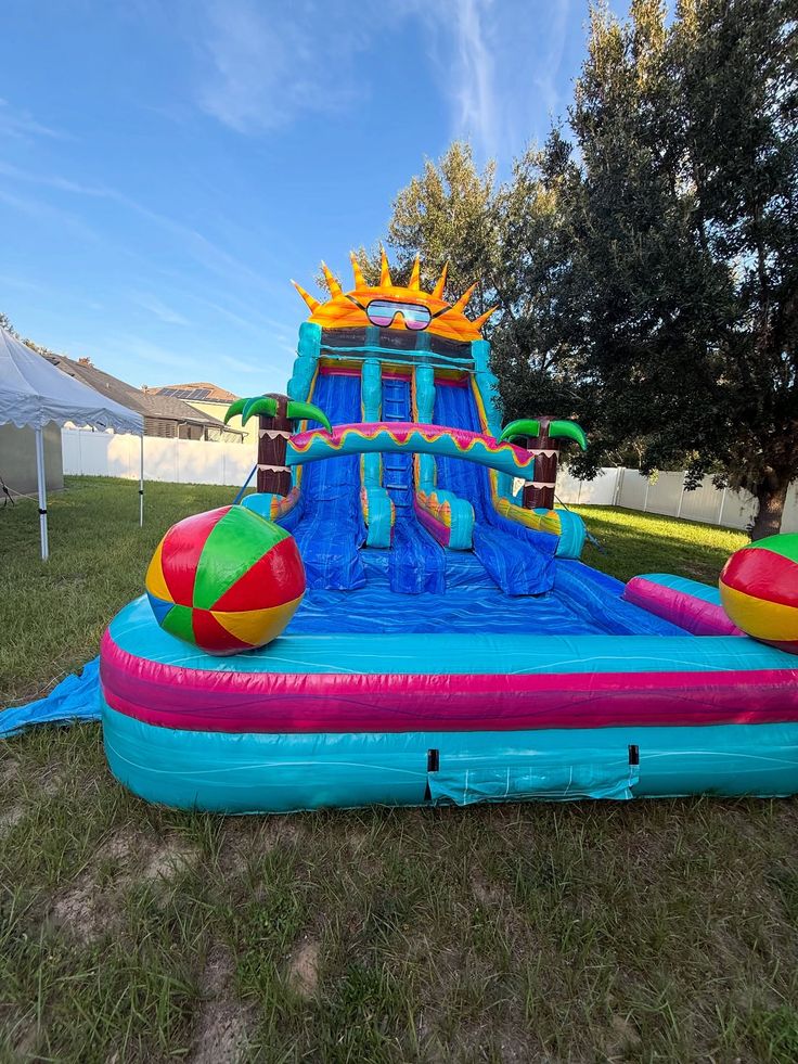 18 Foot Sunburst Tropical Slide with Pool