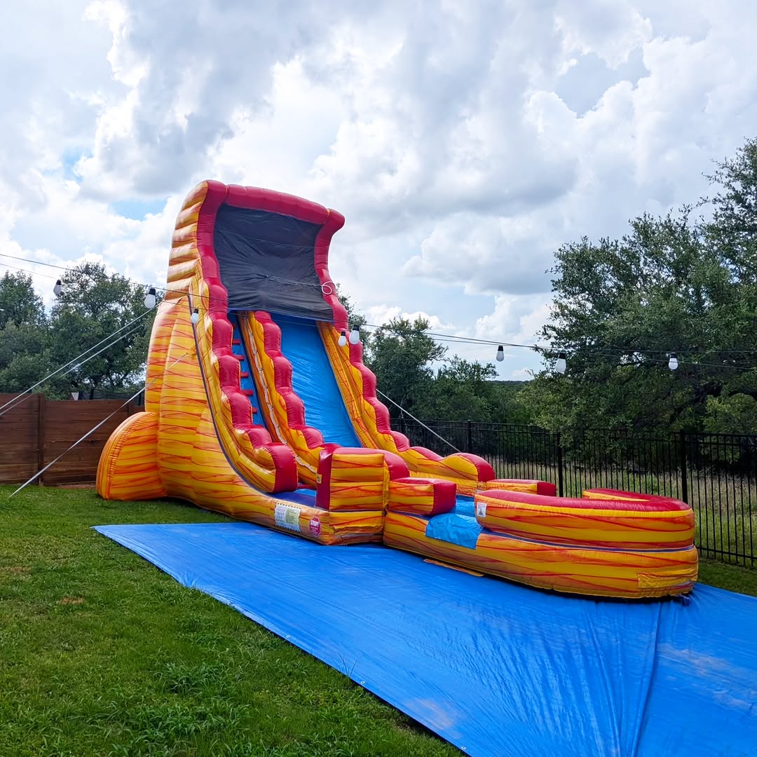 20 Foot Fire Marble Water Slide