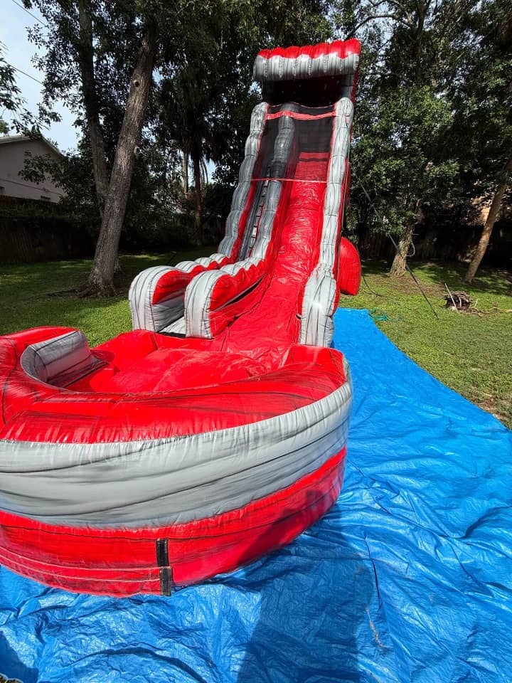 20 Foot Red Marble Crush Water Slide