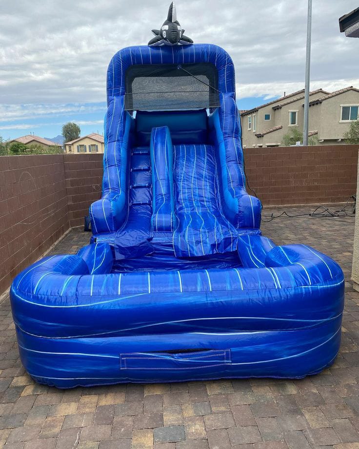 15 Foot Blue Orca Splash Slide