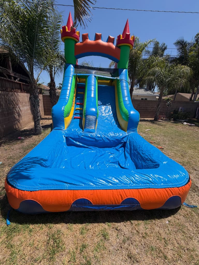 16 Foot Rainbow Castle Water Slide with Pool